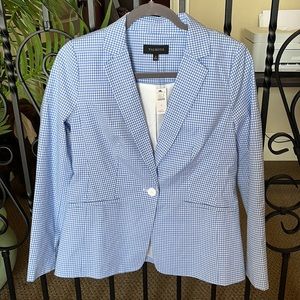 Talbots Blazer light blue gingham - size 4